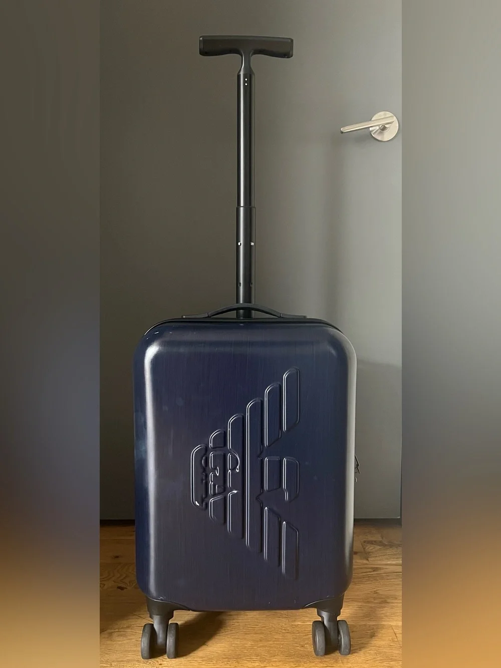 Emporio Armani Navy Hard-Shell Carry-On Spinner
